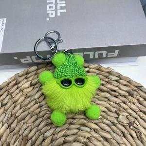 GStar Cute Plush Doll Pendant Keychain Bag Ornament Multi-Purpose Small Fluffy Balloon Keychain Small Briquettes Cute Bag Ornaments Car Keychains Mobile Phone Pendants
