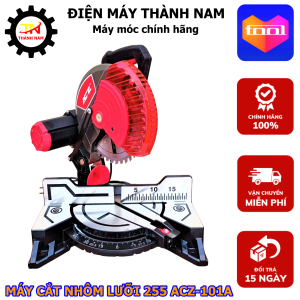 Máy cắt sắt cắt nhôm đa góc ACZ -101A đường kính lưỡi 255mm cắt góc xéo cực khỏe bảo hành chính hãng 12 tháng