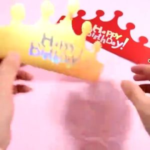 Foldable Birthday Hat Crown Shape Party Hat  Kids Adults Happy Birthday Paper Crown Party Decoration