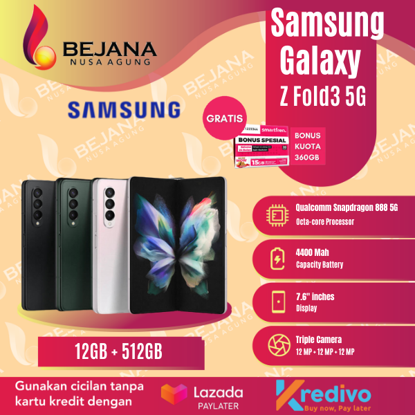 Samsung Galaxy Z Fold3 5G Smartphone [ Ram 12GB / Rom 512GB ] - Garansi Resmi