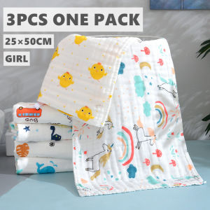 ( 3PCS/5PCS ) 25-50CM Six Layer Muslin Towel Soft Gauze Cotton Baby Towel Baby Washcloths Face Towel Saliva Towel Sweat Towel Bath Towel Back Towel Absorbent and Breathable for Student Towel for Kids Towel Childrens Towel Adult Towel