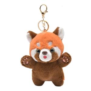 Playful Plush Toy Keychain Doll Pendant Cute Raccoon Toy Plush Material Cute Plush Raccoon Doll for Bags and Keys