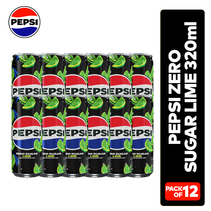 Pepsi Zero Sugar Lime 320ml in Can - Pack of 12