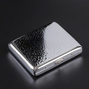 WH Silver Portable Metal Case for 20pcs Flip Open Card Storage Box Holder Spring Metal Clip Travel Outdoor Tools Gifts