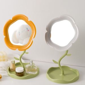 EXCES Classic Sunflower Shaped Dressing Mirror Cute Detachable Table Mirror Multifunction Flower  Makeup Mirror Women