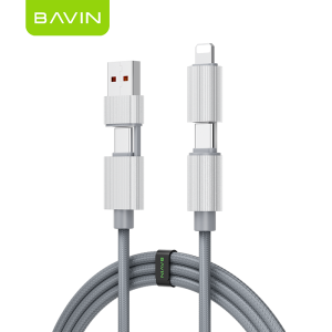 BAVIN CB392 4 in 1 240W Fast Charging Data Cable For Laptops Support 480Mbps Data Transfer for iPh & Android Devices