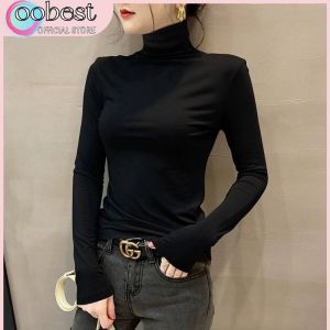 oobest Long-Sleeved Turtleneck Shirt  (Soft Turtleneck Heattech) Long-Sleeved Shirt to Add Warmth Inside Protects from the Cold Flexible Fabric Soft Fabric.
