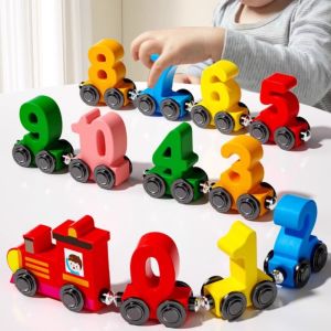 MLS Montessori Number Train Toys Cognition ic Childrens Educational Toys Baby Learning Toys Learning Car Little Number Train Model Cognitive Enlightenment