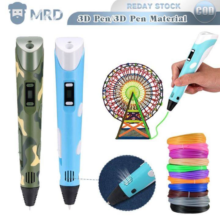 3D Printer Pen Intelligent 3D Drawing Pen OLED Display With 300cm PLA ...