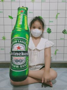 GỐI ÔM CHO BÉ SƠ SINH HÌNH CHAI BIA HENIKEN GỐI ÔM DÀI CHO BÉ NHỎ 2 TUỔI MẪU MỚI