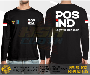 Kaos Lengan Panjang POS IND BUMN PT POS INDONESIA (PERSERO PERUSAHAAN) Bisa custom