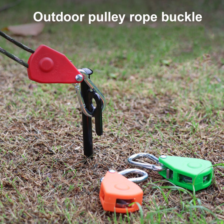 Outdoor Pulley Rope Buckle Ratcheting Pulley System Portable Camping Rope Hanger Buckle Strong