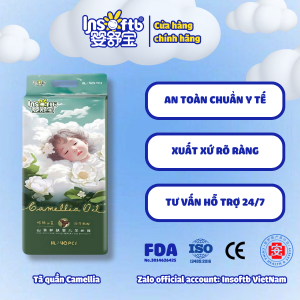 [Insoftb] - Tã bỉm quần cao cấp CAMELLIA tinh chất Hoa Sơn Trà SỢI 2D SIÊU MỎNG CHỈ 0.9mm có đệm thoáng khí 3D Nano
