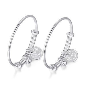 CTS 1 Pair S990 Silver Baby Bangle Bracelet of Rabbit Animal Year Silver Jewelry Baby Child Full Moon Full Year Gift CHOW TAI SENG 周大生 S0ZC0020 S0ZC0171 S0ZC0112