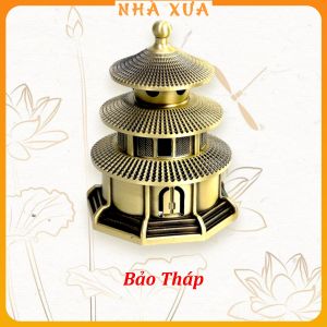 Bảo Tháp Xông Trầm 3 Tầng Đồng Nhà Xưa