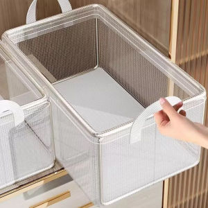 Foldable Transparent Wardrobe Clothes Storage Box Waterproof PVC Closet Stackable Clothes Organiser With Steel Frame