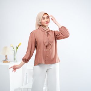 Livi Blouse Atasan Kemeja Korean Style Atasan Wanita Remaja Terbaru Kekinian Shakilla Twill