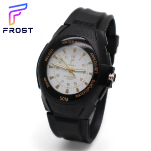 FROST Jam Tangan Pria Wanita Analog Strap Rubber Tahan Air F-1109BG Bonus Box