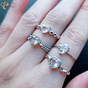 Collectors Grade Clear Quartz Full S925 Adjustable Ring