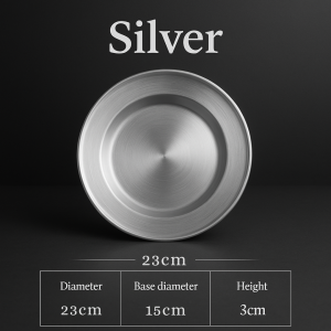 Piring Stainless Steel Anti Karat Desain Minimalis Elegan untuk Sajian Makanan dan Dekorasi Meja