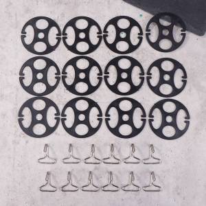24Pcs Car Seat Cover Fixing Kit12Pcs Plastic Flower Shape Retainer Discs +12Pcs Metal Hooks