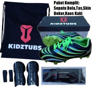 KIDZTUBS Sepatu Bola Anak Paket Komplit Sepatu Bola Tas Skin Deker Kaos Kaki Usia 6-10 Tahun Size 28 29 30 31 32 33 34 35 36 37 KDZ1523123024