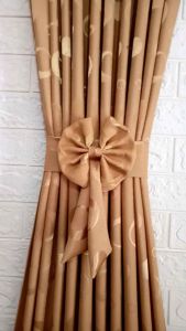 Gorden jendela model kupu kupu motip polkadot kain tebal untuk kaca kecil