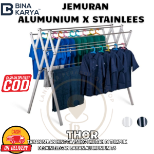 PROMO rak pengering pakaian JEMURAN JUMBO PLUS TINGGI STAINLESS STEEL ANTI PATAH TERMURAH