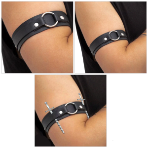 Gothic Rock Wide Arm Bracelet Black Pleather Gothic Bracelet Medieval Halloween Accessory For Men