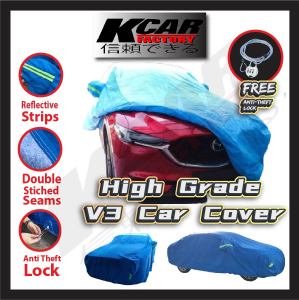 Venguard V3 Car Cover Outdoor Protection 3 Layers Cobalt Blue Colour HIGH GRADE Thicken Cotton Resistant Waterproof Rain Dust