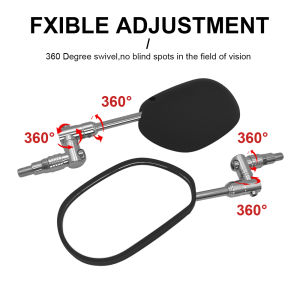 SIDE MIRROR FOLDING MECHANISM STEM REAR NON-GRADED MIRROR UNIVERSAL FOR MOTORCYCLE with built-in bracket