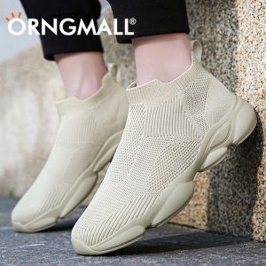 ORNGMALL Sports Shoes for Men Fashion Casual Sneakers for Walk Shoes Outdoor Sneakers Casual Running Shoes Men Mesh Slip-On Breathable Black Gym Suitable For Daily Life and Sports Plus Size 39-48