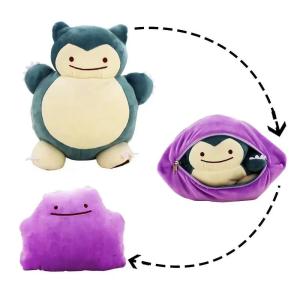 20cm Pokemon Anime Dolls Reversible Pillow Cushion Ditto Transform Snorlax Plush Toys Pillow Doll For Kids Gift2026