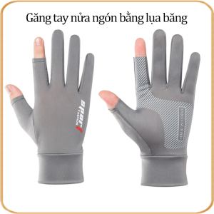 Găng tay đi xe máy hở 2 ngónBao tay hở 2 ngón sport cho nam nữ vải mềm chống nắng co giãnôm tay