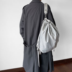 IELGY mens simple backpack bucket schoolbag