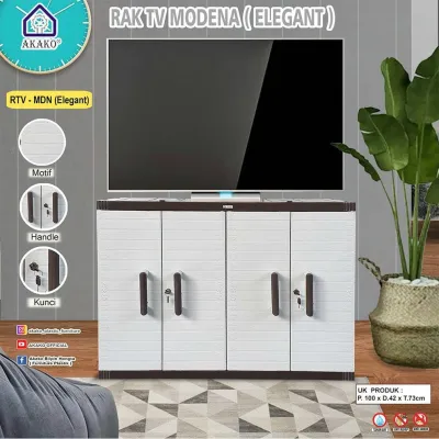 MURAH RAK TV MODENA AKAKO RAK BUFFET KACA MEJA TV BAGUS KUAT FULL KUNCI