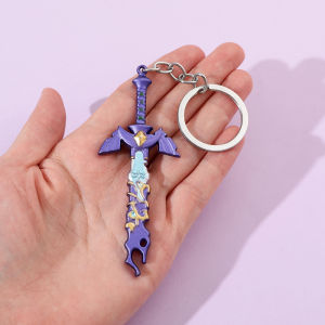 Legend of Master Sword Model Keychain for Men Kingdom Tears Multi-color Pendant Key Ring Fans Collection Jewelry Gifts