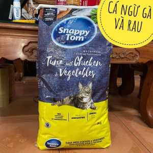 Thức ăn hạt mèo Snappy Tom topping cá cơm khô Túi 1kg
