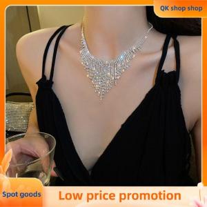 ✨QK shop✨ Womens Shiny Geometric Full Rhinestone Necklace Choker Chain For Dress Nightclub Jazz Dance Crystal Jewelry Accessories