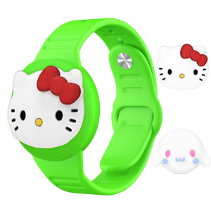 AirTag Bracelet for Kids Waterproof Cute Cartoon Airtag Holder for Kids with Wristband Design Full Coverage Anti-Lost Silicone Airtag Accessories for Children Healthy Material