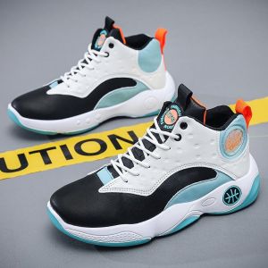 High-top Leather Waterproof Basketball Shoes for men sneakers size 39-45 Green/Blue/Purple/Black/Red/White Sport Shoes