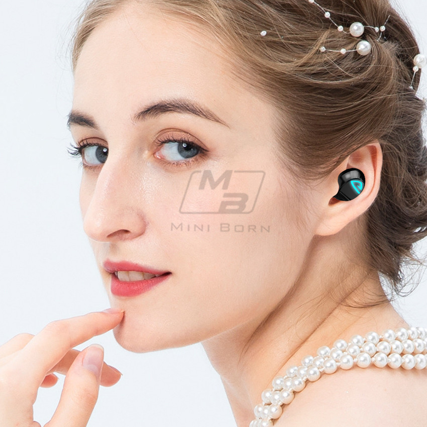 Mini Born Wireless Earbuds Bluetooth Earphones Bluetooth 5.2 Headphones HD Call HIFI Sound Bass Mini In-ear earbuds 2000mAh Charging Stereo Sports Wa_voghion.com
