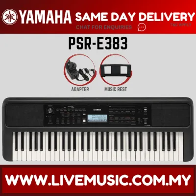 Yamaha PSR-E383 61-Keys Keyboard w/BenchStand Pedal And Accessories ( PSRE383 PSR E383 ) Replace PSR-E373 PSRE373