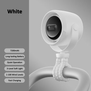 Octopus Circulation Fan Digital Display Silent Mini Fan Baby Mosquito Repellent Bedside Fan 3 Speed Aromatherapy Night Light 八爪鱼风扇