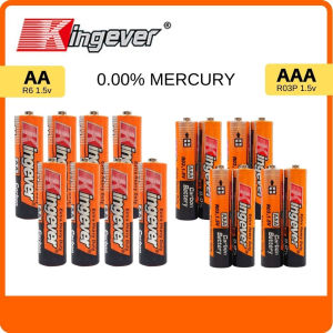 Kingever AA R6 1.5V Extra Heavy Duty Batteries (4 Count) - Leak-Resistant 0% Mercury Carbon Batteries for Long-Lasting Use