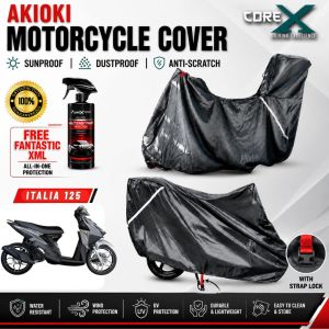 AKIOKI COREX Motorcycle Cover for Italia 125 with fantastic xml – Waterproof Convertible Motor Cover with Strap Lock