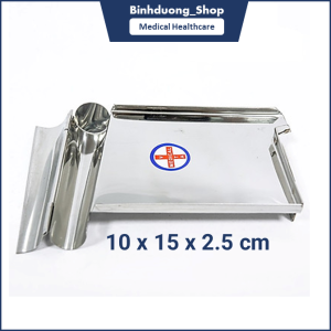 Khay chia liều thuoc cỡ nhỏ dùng khi cắt đếm thuoc chất liệu Inox Xuất xứ Việt Nam