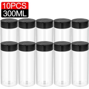 COMEMECO 1Pcs with Butterfly Lids Labels Seasoning Bottle 100ml-300ml Double Cover Spice Jars Plastic BBQ Condiment Box for Herbs Powders Salt Pepper