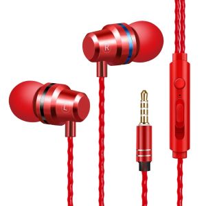 Wired Headphones Noise Canceling Headphones In-ear Sports Earphones With Mic Bass Stereo Earbuds