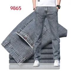 Jeans For Men Baggy Pants Loose Fit Wide Leg Straight Cut Light Blue 2023  Spring And